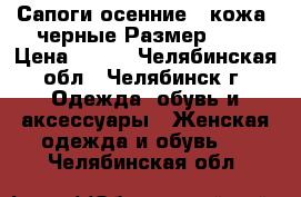 Сапоги осенние  (кожа) черные.Размер-37. › Цена ­ 400 - Челябинская обл., Челябинск г. Одежда, обувь и аксессуары » Женская одежда и обувь   . Челябинская обл.